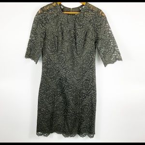 Shoshanna Size 2 Olive Green Lace cocktail dress. Like new- barely worn.